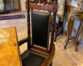 Antique Hand-Carved Dining Table with 6 chairs 