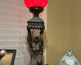 Vintage Art Deco Lady Electric Table Lamp 