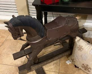 Antique Mahogany Rocking Horse 