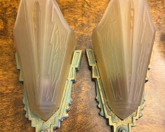 Art Deco Slip Shade Wall Sconces 