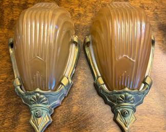 Art Deco Slip Shade Wall Sconces 