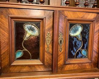 Stunning Hunters Cabinet with Uranium Glass 