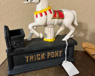 Cast Iron Trick Pony Bank   