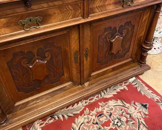 Stunning Hunters Cabinet with Uranium Glass 