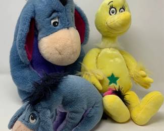 Trio of Plushies - Dr. Seuss Sneetch & Two Eeyores