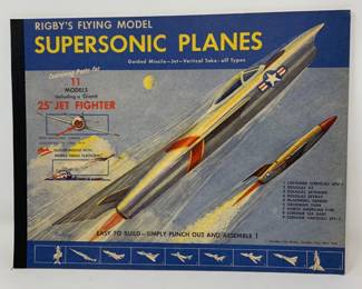 COMPLETE 1955 Rigby Supersonic Planes 3-D Paper Model Book