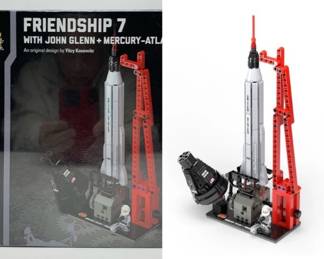 SEALED Brickmania Friendship 7 w/ John Glenn & Mercury Atlas 6 Rocket
