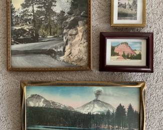 	Vintage Print Gallery Wall "A"- Great Frames & Old Color!