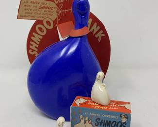 Lil 'Abner Shmoo Bank & Shmootomic Power Figures - 1948