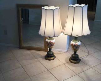 Vintage Lamps And Mirror