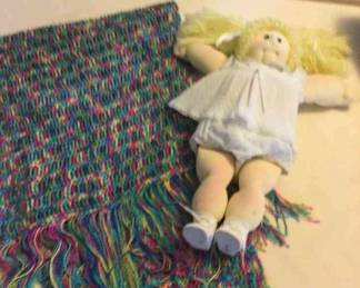 Cabbage Patch Collectible Doll And Hand Crochet Shawl