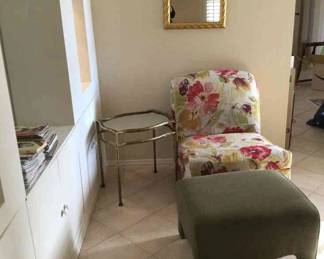 Chair Foot Rest Mirror And Side Table