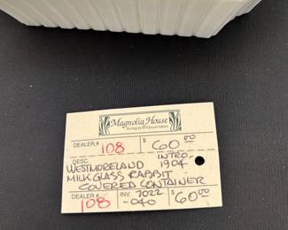 Westmoreland Milk Glass Rabbit Covered Container