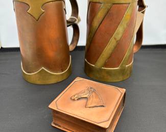 Copper Beer Mugs and Horse Head Trinket Box