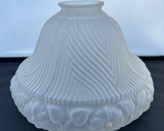 Vintage Satin / Frosted Glass Light Cover with Floral Pattern 