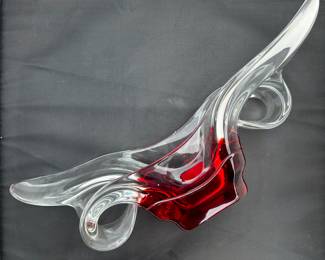 Art Glass Red and Clear