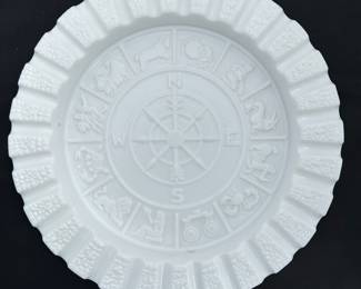 Vintage White Zodiac / Compass / Astrology Ashtray