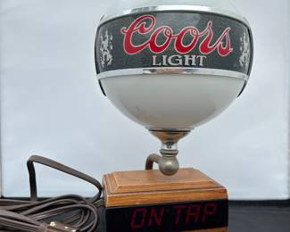 Vintage Coors Light Beer On Tap Lamp