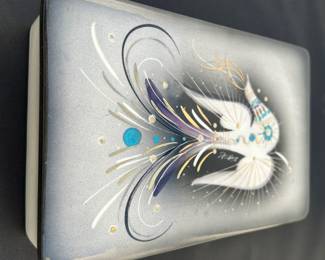 Sasha Brastoff Trinket Box with Bird