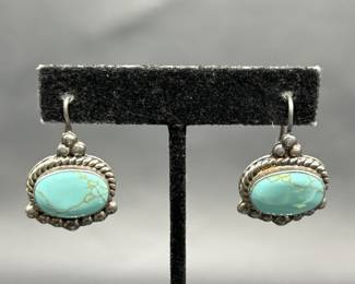 925 Silver & Turquoise Earrings, TW 15.82g