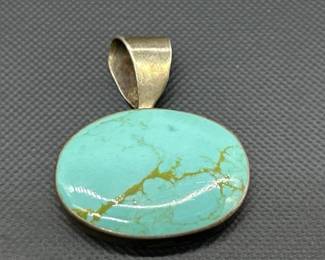 Mexico 925 Silver & Turquoise Pendant, TW 19g