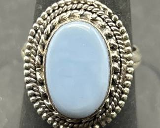 925 Silver & Quartz Ring, Size 8, TW 5.73g