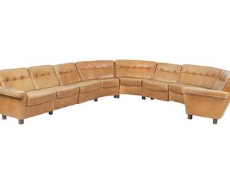 Danish Mid-Century Leather Sectional Sofa
