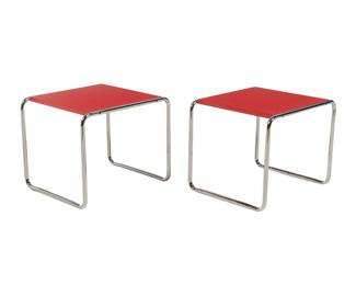 Pair of Mid-Century "Laccio" side tables, designed by Marcel Breuer (Hungary / USA, 1902 -1981) for Knoll International (USA