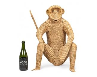 Mario Lopez Torres Style Wicker Monkey Sculpture