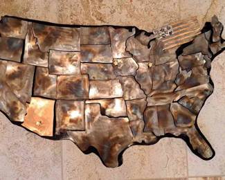 Metal Sculpture Of USA