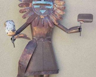 Metal Sculpture Representation Of A Native American Kachina 