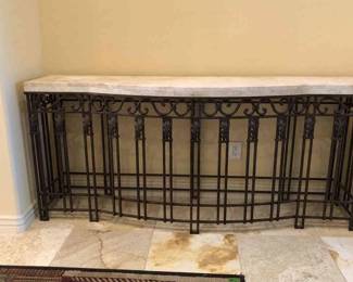 Stone And Metal Entrance Table 