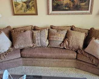 Maple Colored Angeled Sofa 