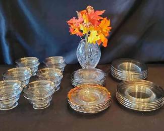 Silver Painted Glass Dishes