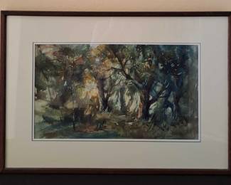 Watercolor Of Light In Forest 