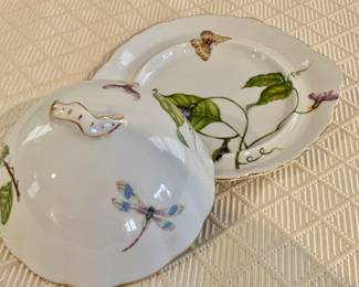 $30 - Godinger dragonfly covered dish - 3" H, 6" diam