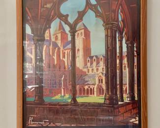 $60 - Tréguier (Le Cloître) - Visitez la Bretagne 1927 Chemins de Fer de l'Etat poster - 25.25" H x 18.25" W