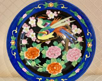 $50 - Japanese Vintage Ceramic Plate Pattern with Phoenix and Peony - 10" diam