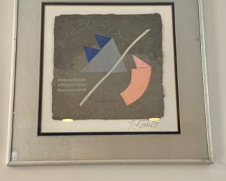 $195 - Abstract art - signed Rick Tunkel - 13" x 13"
