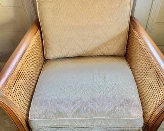 $140 - Vintage cane armchair - 34.5" H, 31" W, 29" D, seat height 18"