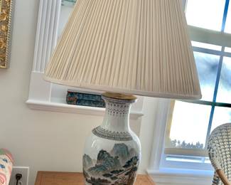 $250 - Chinoiserie Lamp #2 of 2 - 30" H, base 6" diam