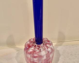 $80 - Vintage Chatham Glass Co. Studio Art Glass Bud Vase - 12" H
