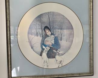 $150 - Betsy Moss  signed and numbered 369/1000 framed art - 26.75" x 26.75"