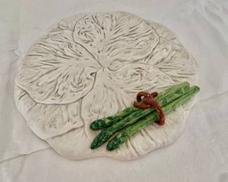 $50 - Vietri Italy Fine Art Plate: “Asparagus” - 12" diam