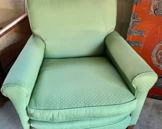 $140 - Vintage custom upholstered arm chair - 33" H, 31" W, 30" D, seat height 19"