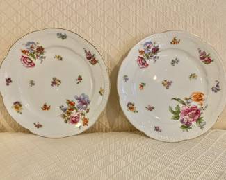 $30 - Pair France floral plates Each 9.5" diam
