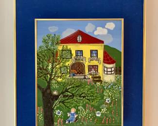 $150 Framed art inside frame - 18.25" H x 15.25" W