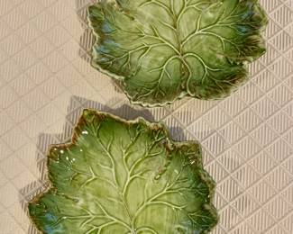 $30 - Pair J.  Willfred leaf plates - each 8" H, 7.5" W