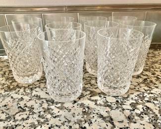 $220 - Set of 11 vintage Waterford Crystal Alana 12oz Flat Tumbler) - each 4.5" H, 3" diam