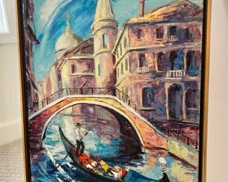 $300 - AS IS - minor tear on bottom - Venetian painting